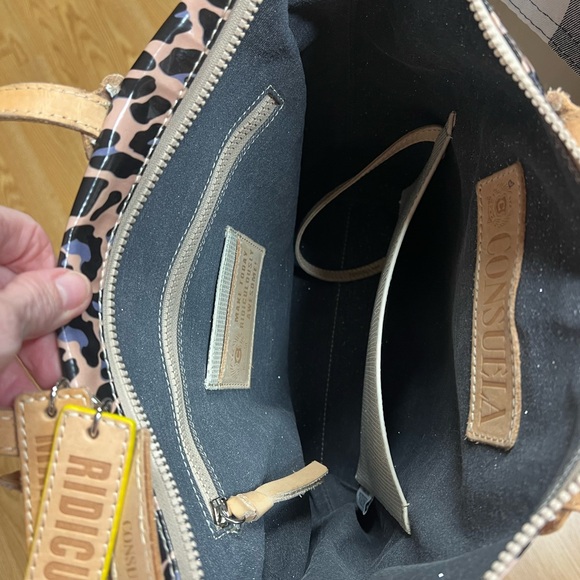 Consuela Leopard Print Tote - Cream and Black - Picture 6 of 7